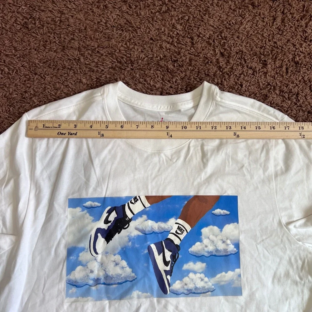 Jordan Mens Jumpman Flight Cloud Graphic T-Shirt‎ White Size Medium Short Sleeve